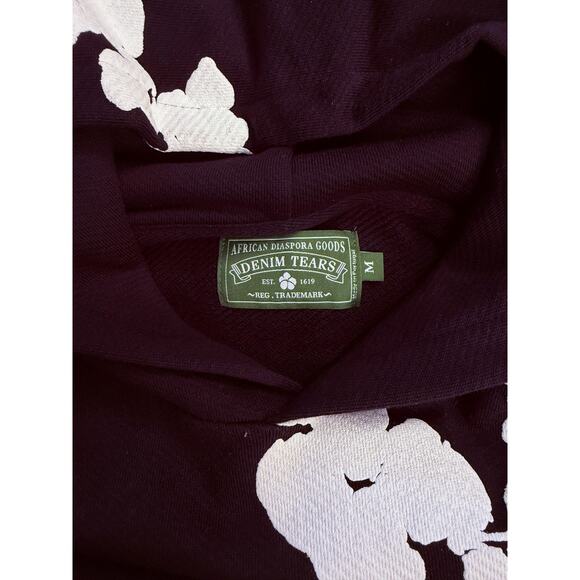 Denim Tears Hoodie Mens Sz Medium Black Cotton Wreath Streetwear 100% AUTHENTIC - Picture 4 of 12